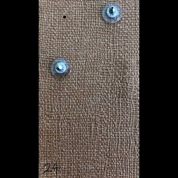 NWT Faux Leather Earrings, Metallic - Picture 3 of 3